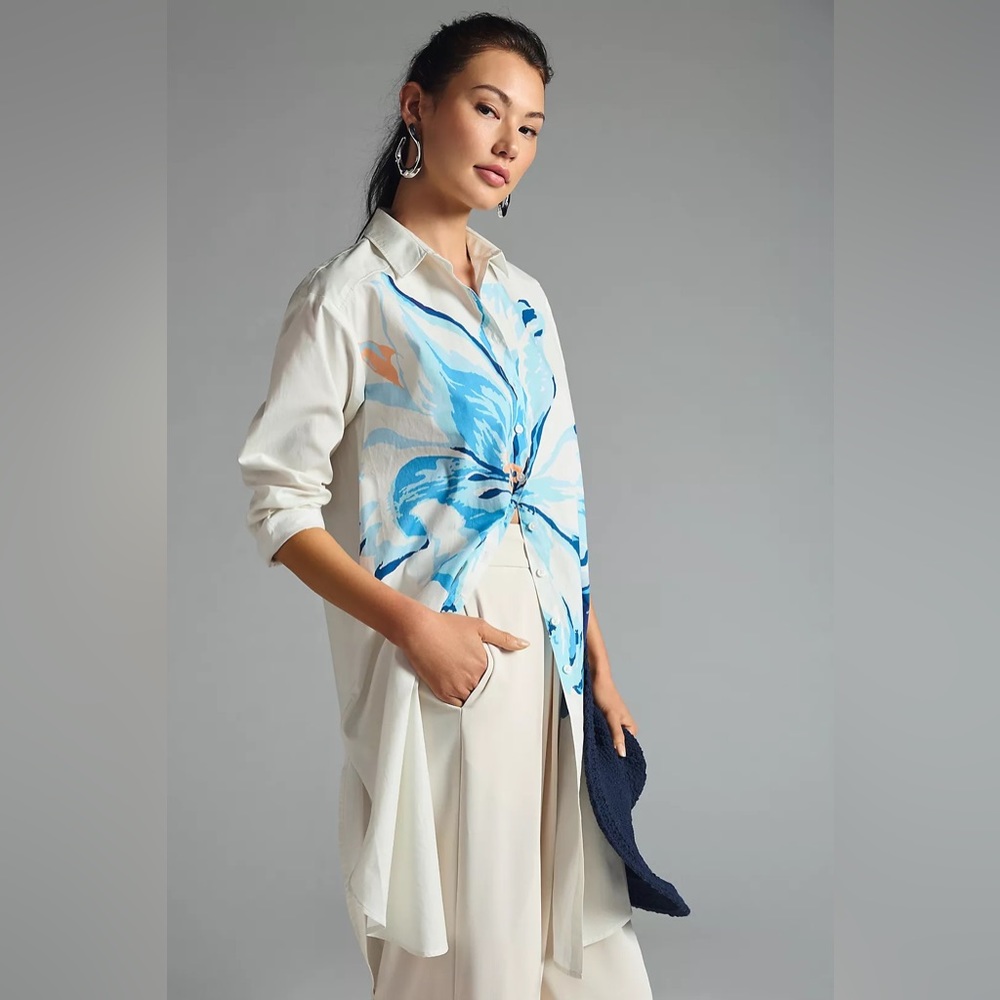 NWT Maeve Longline Buttondown Shirt Size XXS
